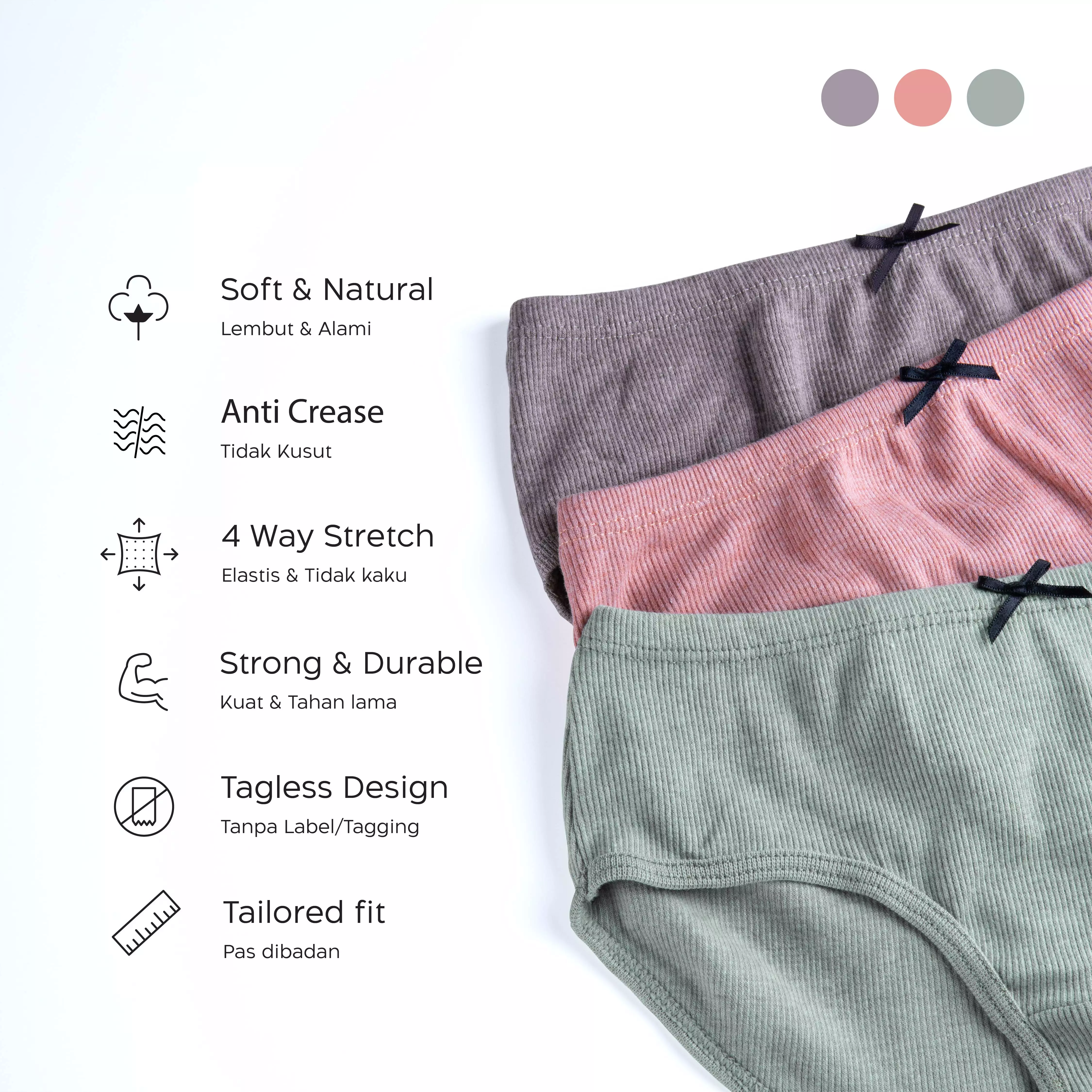 FN Kids Celana Dalam Anak Perempuan Katun Rib Clana Dalam Anak Cewek 1 Pcs NTKC 3421