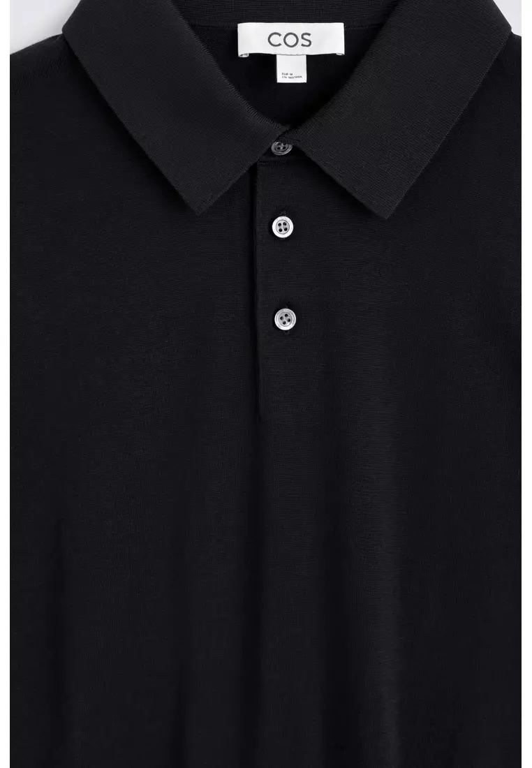 SLIM KNITTED SILK POLO SHIRT