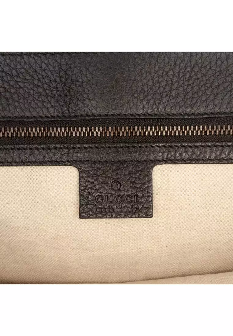Pre-Loved Gucci Large Gg Marmont Pebbled Calfskin Flap Shoulder Bag