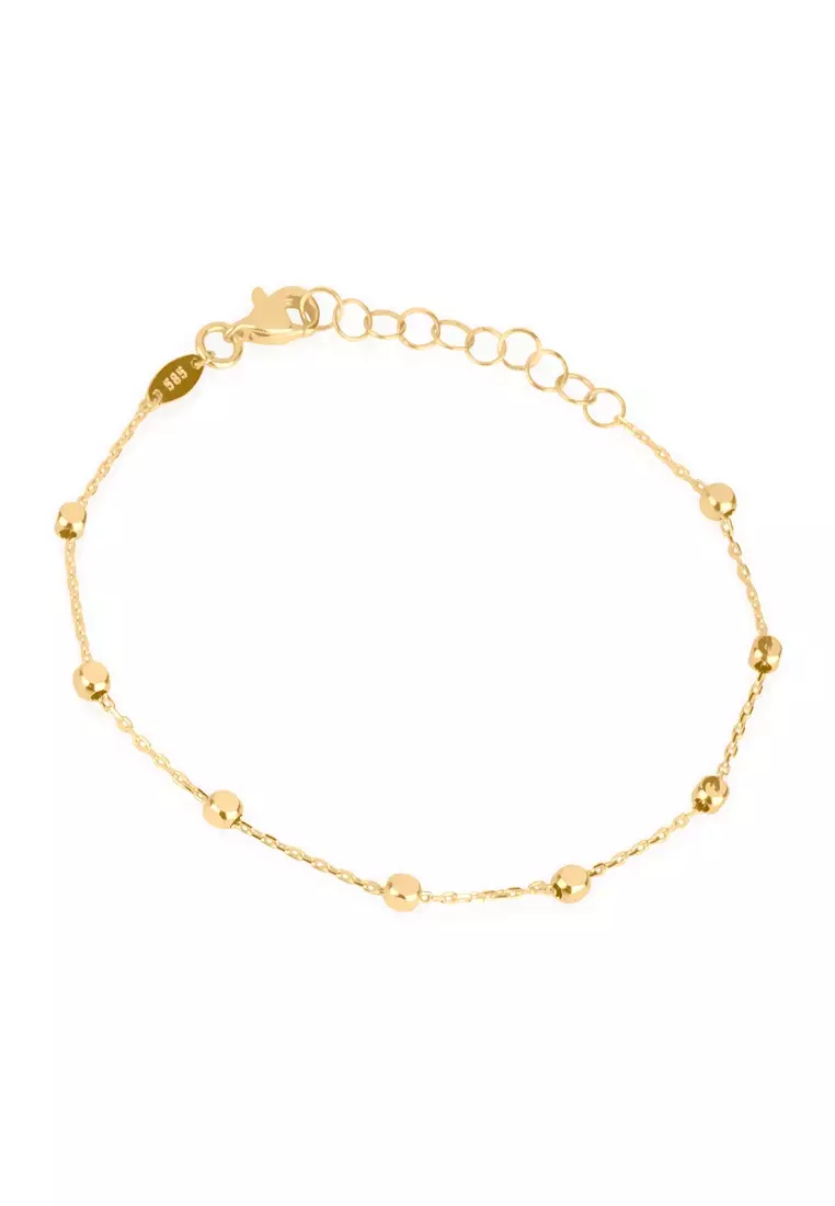 Sphere Chain Bracelet 14k Gold