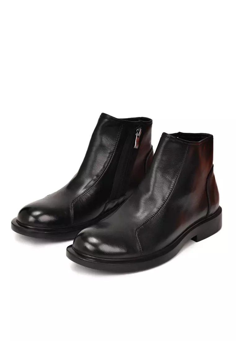 VANSA Top Layer Cowhide High-top Martin Boots VSM-B-909