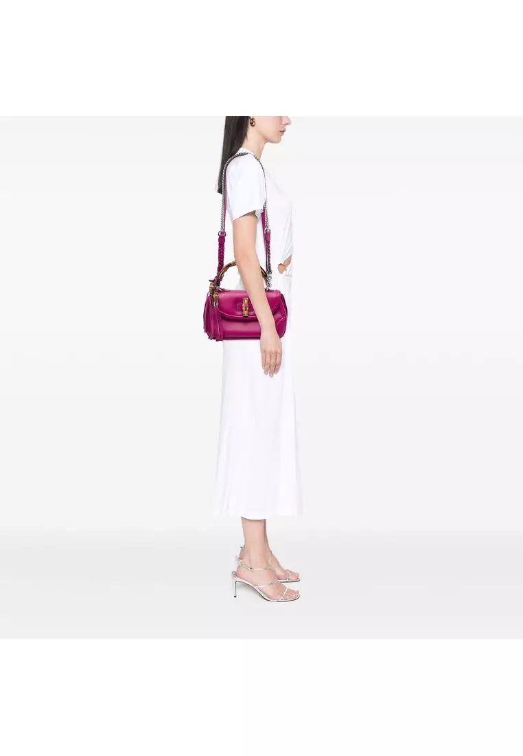 Pre-Loved Gucci Medium Calfskin Bamboo Top Handle Bag