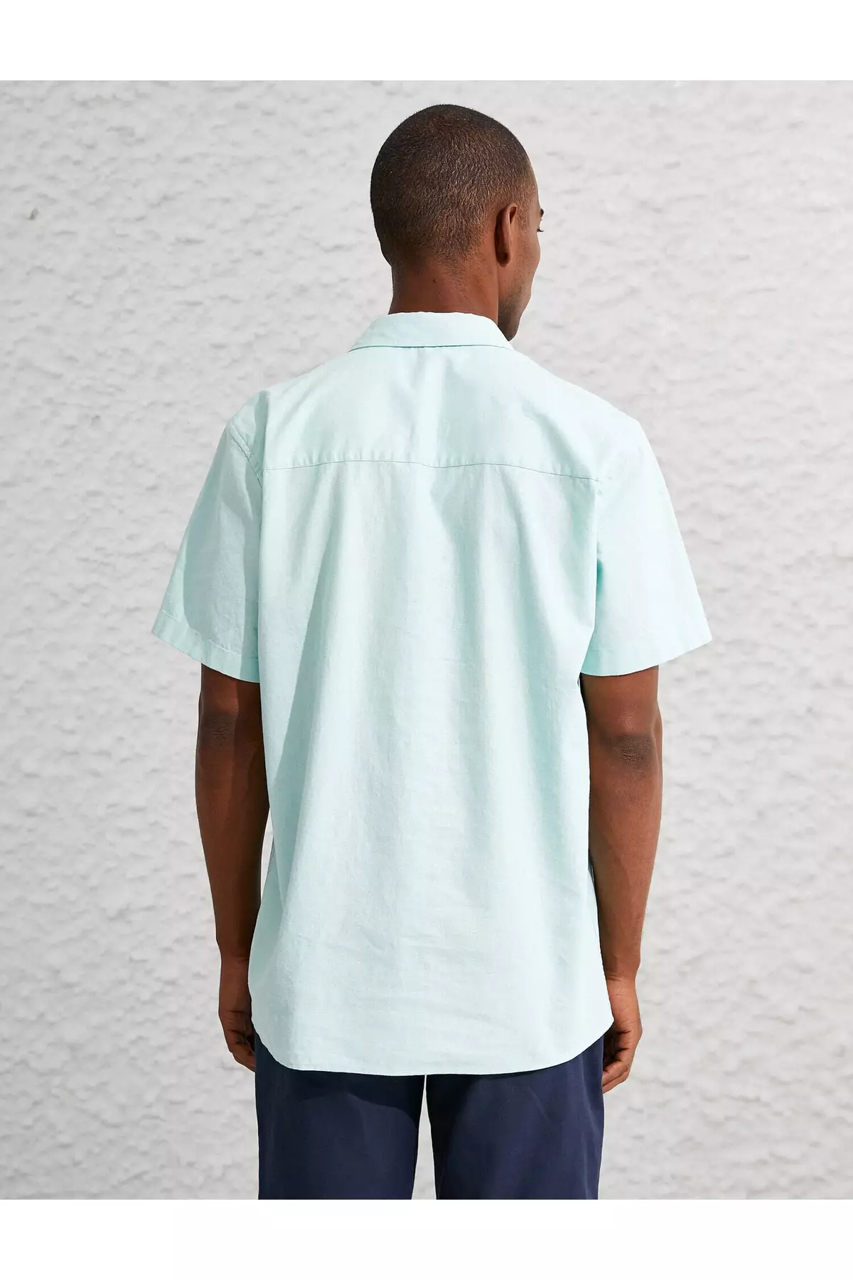 Linen-blend short-sleeve shirt