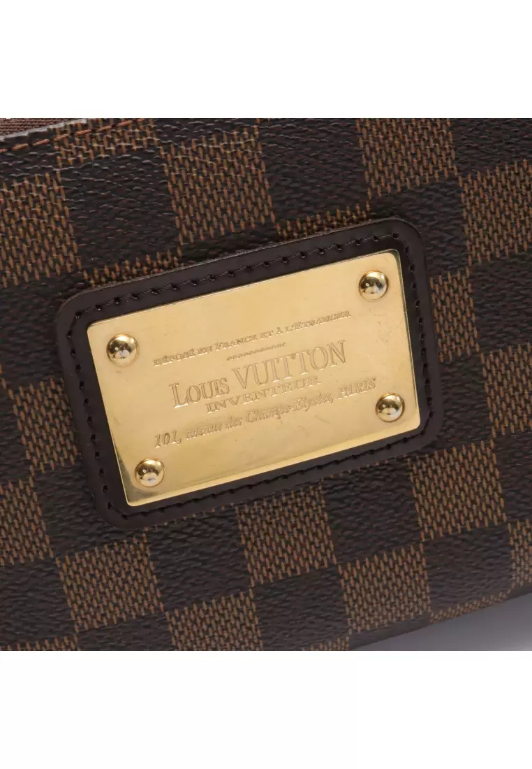 Louis Vuitton Damier Ebene Eva 2Way Shoulder Hand Pouch Bag w