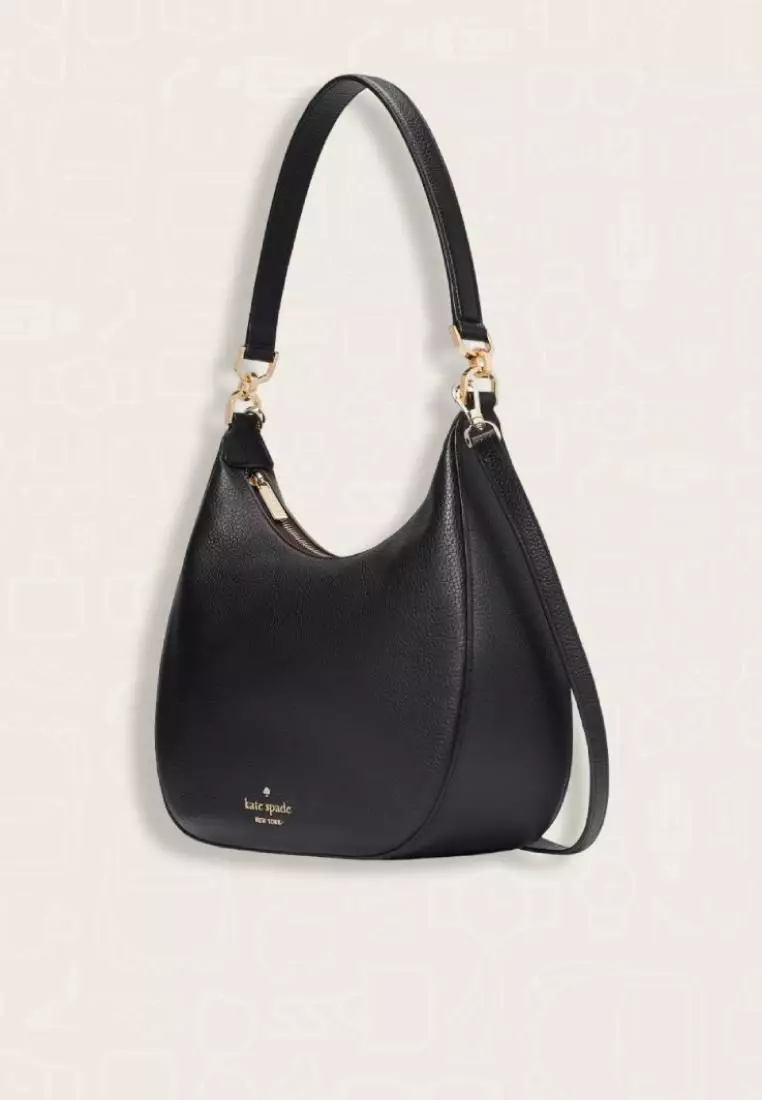 Kate Spade Janie Pebbled Leather Shoulder Bag Black