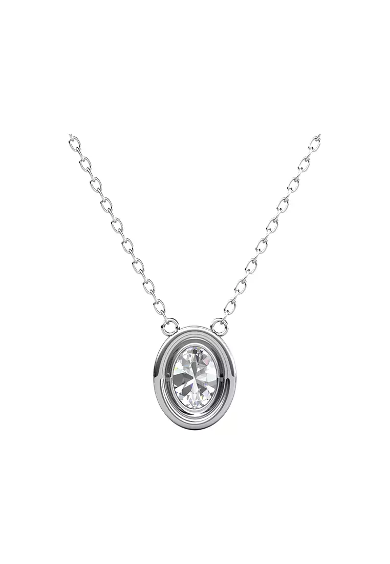 Berlian Moissanite La Reine Pendant [GRA CERTIFICATE MOISSANITE DIAMOND] - Kalung 1 CT Moissanite Diamond with 925 Silver CELESTA by Her Jewellery