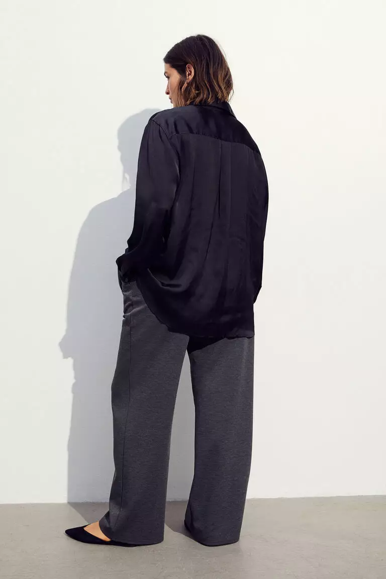 High-waisted tailored trousers