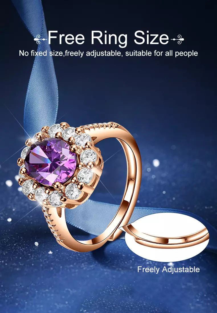 Cincin Wanita Original Perhiasan Berlian Tunangan Ukuran Bebas Korea Cincin Cewek Rings