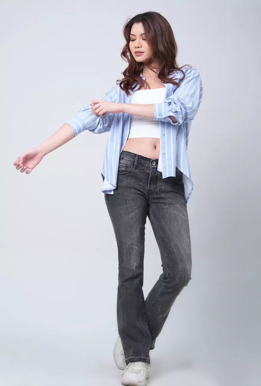 Kemeja Wanita Myesha Blue White