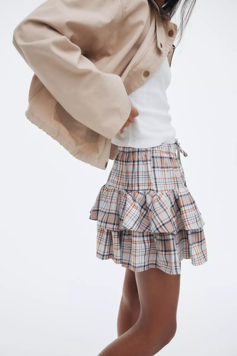 Tiered drawstring skirt