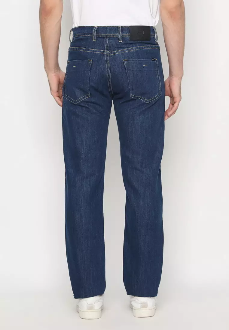 POLICE Celana Jeans Panjang V Pocket Dark Pria