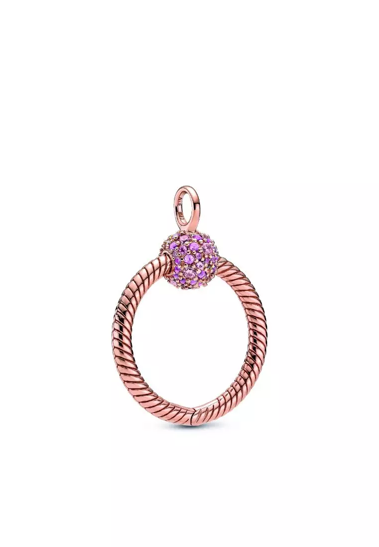 Buy PANDORA Pandora Moments 14K Rose Gold-Plated Small Pavé O Pendant ...