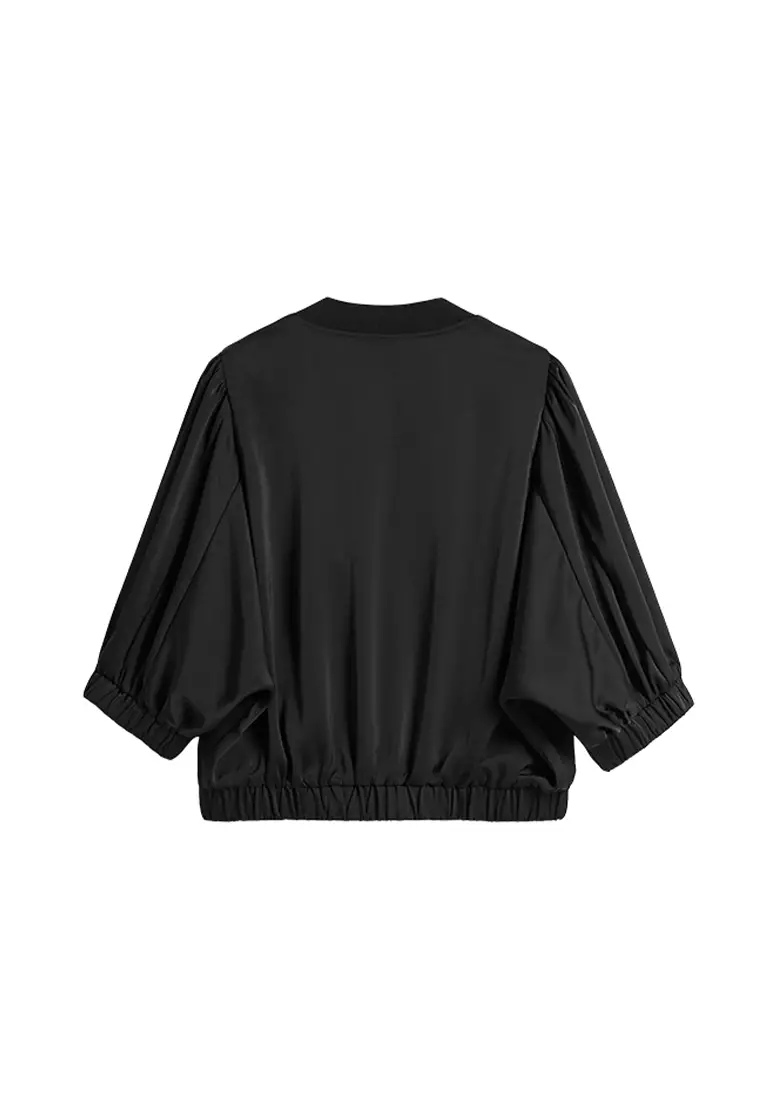 Mid Sleeve Street Syle Zip Up Jacket