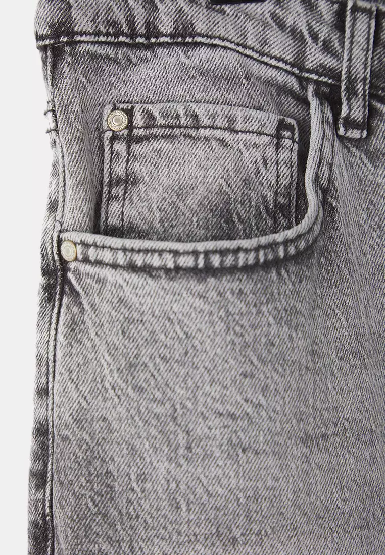 Gray High Waist Wide Leg Plus Size Wide Leg Jeans