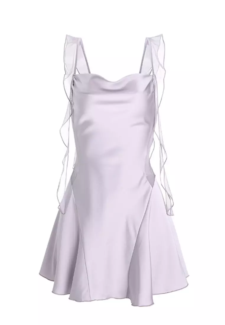 New lotus leaf shoulder strap pajamas nightgown  Lingerie  K062602PU