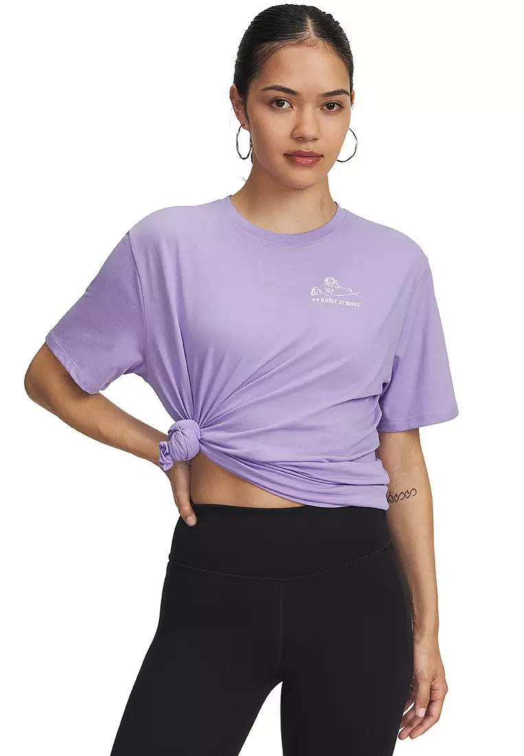 Etched Roses Oversized Short Sleeves T-Shirt