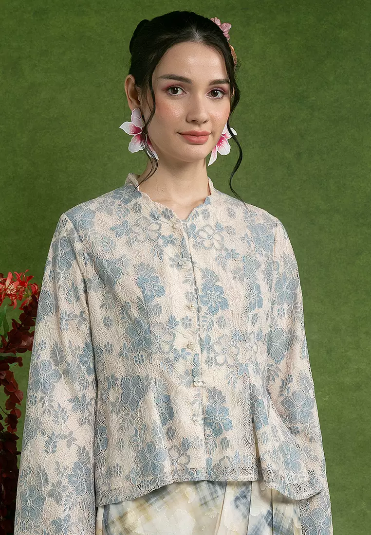 Dewi Peplum Top with skirt set