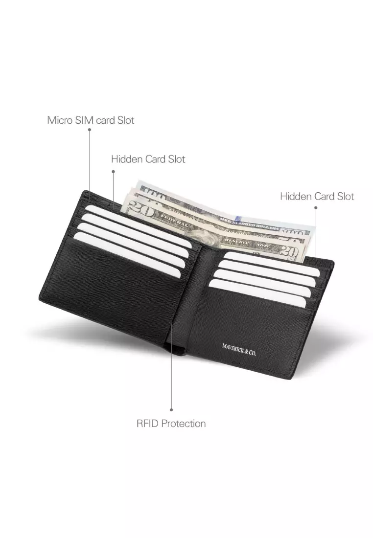 Maverick & Co. Cosmopolitan Slim Leather Wallet (Black)