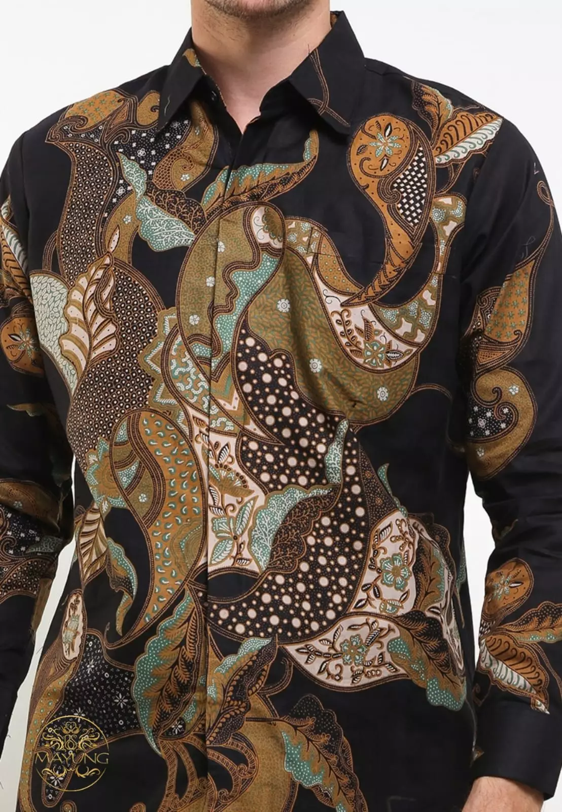 Laurendra Item Kemeja Batik Pria Premium Slimfit Modern Lengan Panjang