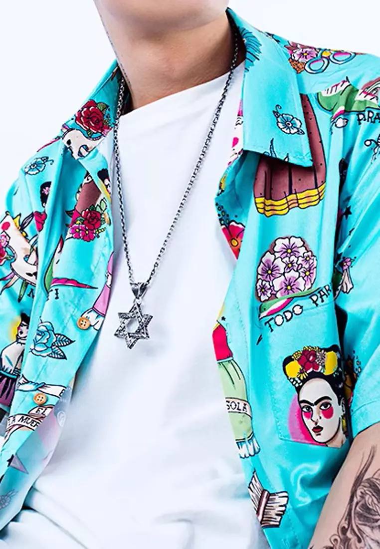 型男六芒星吊墜項鍊