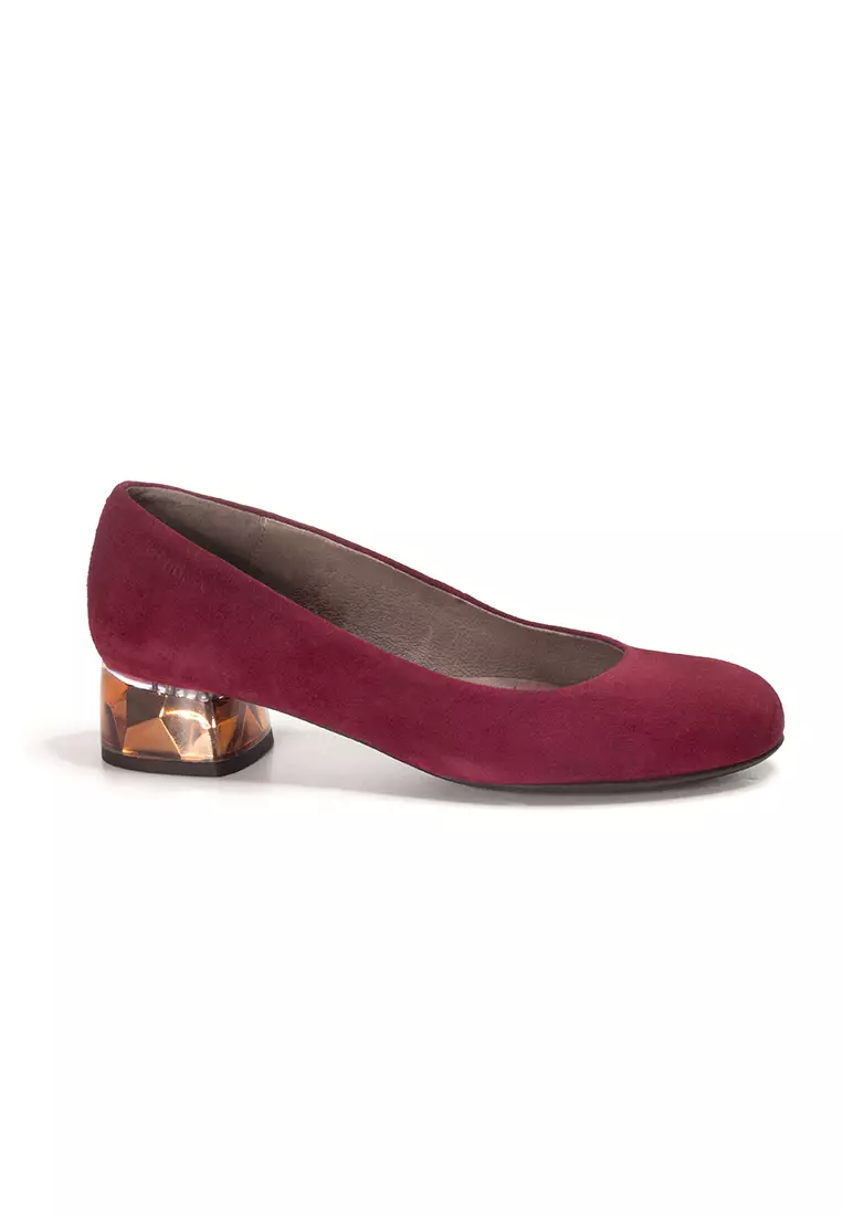 Buy Shu Talk WONDERS Suede Leather Crystal Blocked Heels 2024
