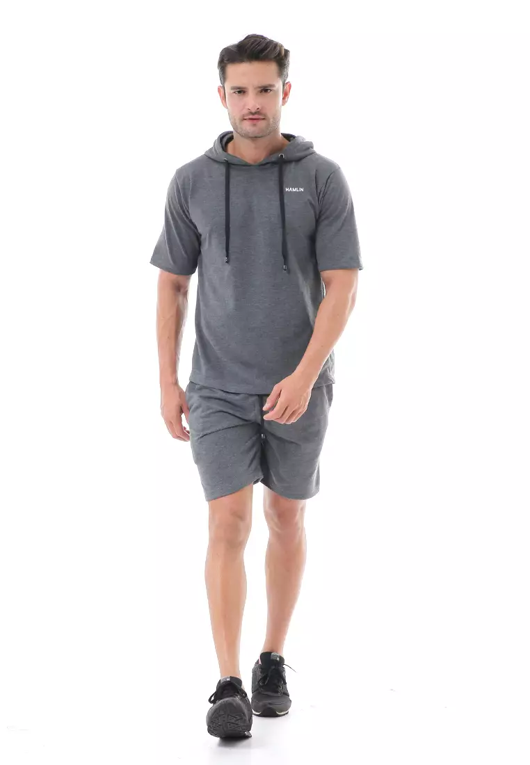 Vincent Setelan Hoodie Pria Sweatshirt Set Casual Motif Polos Material Baby Terry ORIGINAL - Dark Gray