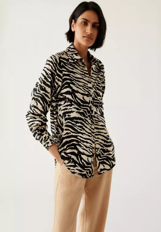 Pure Cotton Printed Collared Shirt