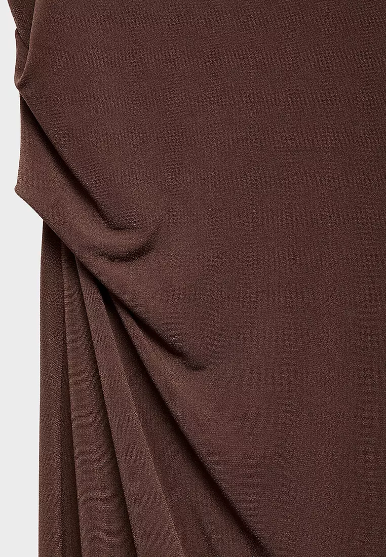 Draped Dress With Metallic Detail