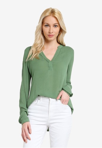 Jual Vero Moda Chicago Long Sleeve Fold Up Lace Top Original Zalora Indonesia