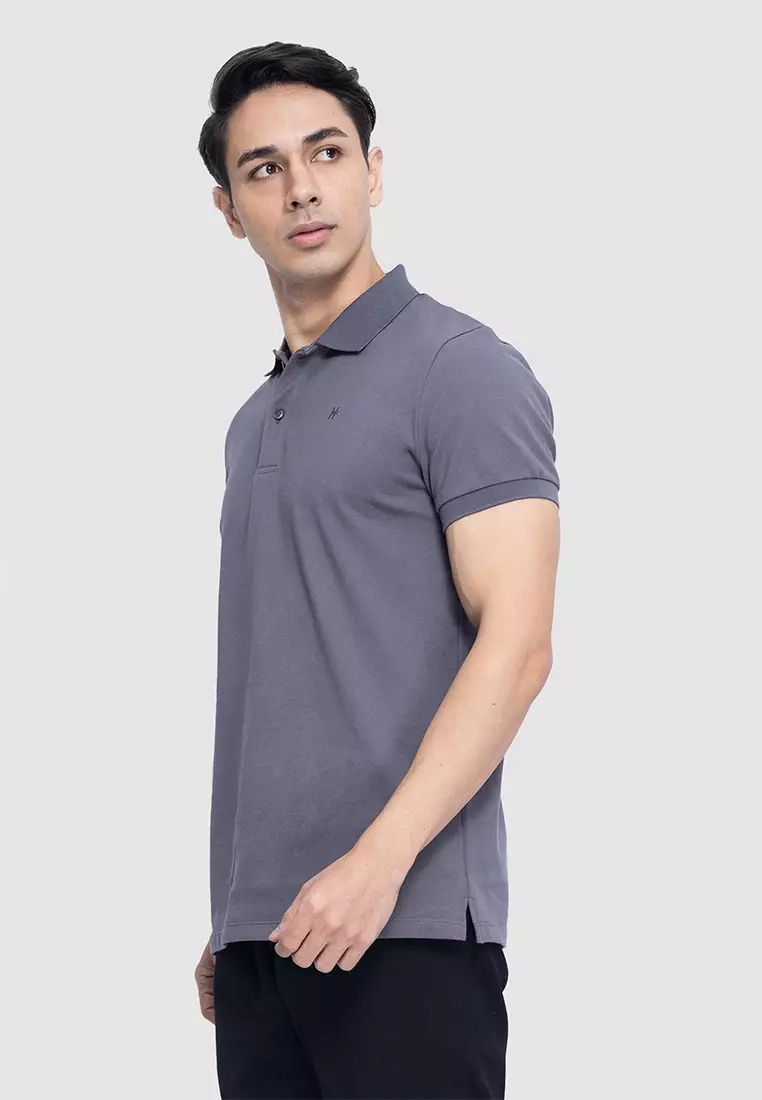 Solid Cotton Pique Polo Shirt in Regular Fit