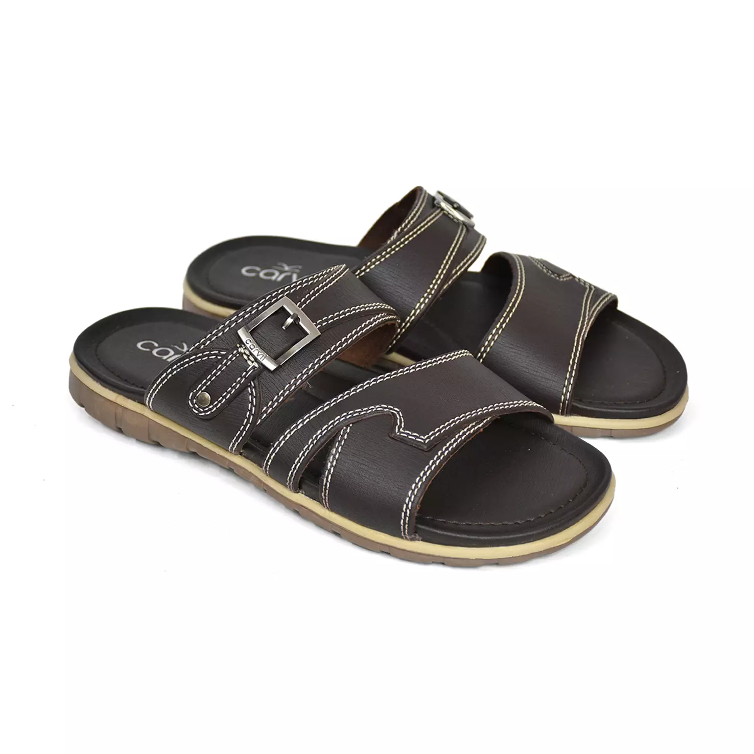 Carvil Sandal Pria Cardiff-02 M Dark Brown