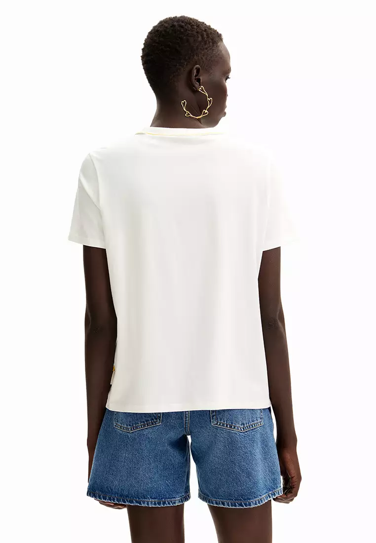 Desigual Woman Rhinestone Smiley Originals ® T-shirt.