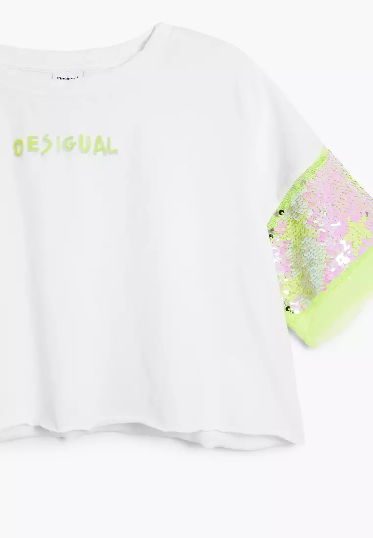 Short-sleeve sequin T-shirt