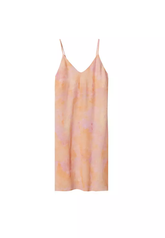 Mango tie top dye print dress