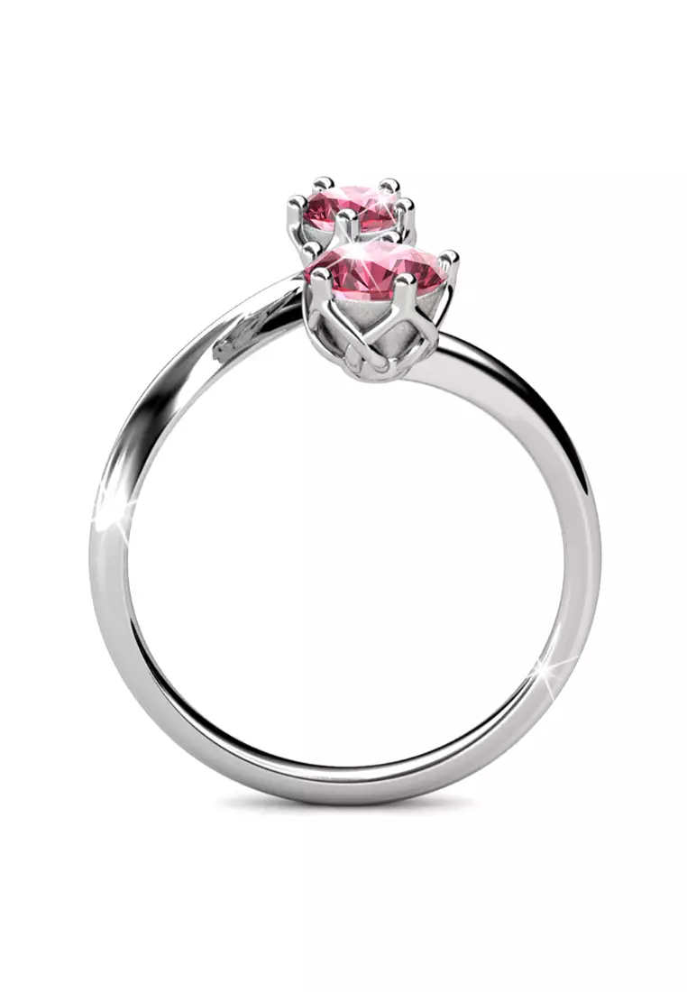 Split Pink Personality Ring Embellished with SWAROVSKI® crystals