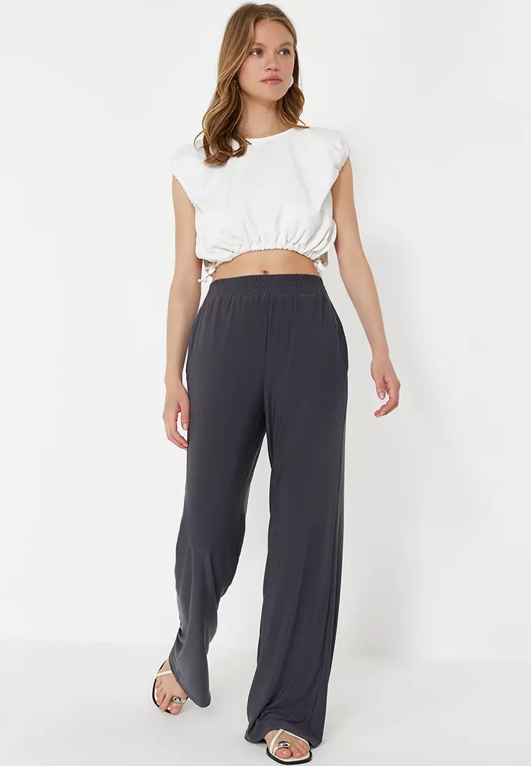 Elastic Wide Leg Pants