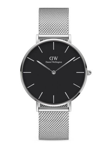 Jual Daniel Wellington Petite Sterling Black 36mm Silver Watch