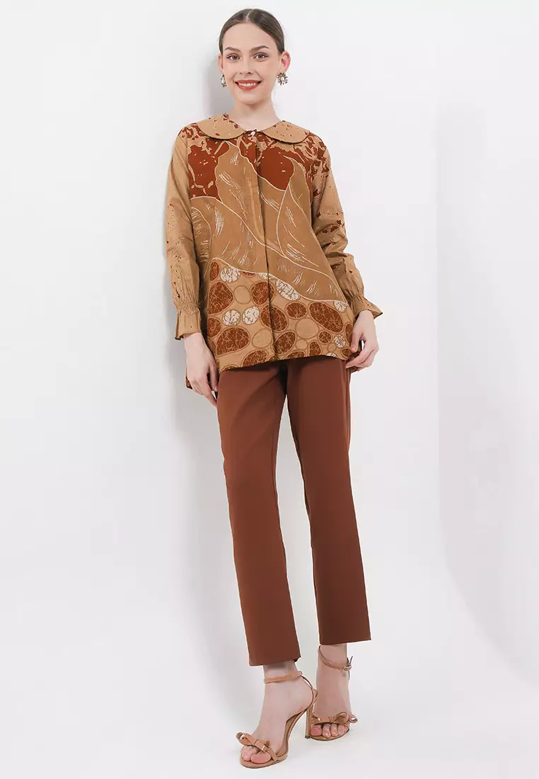 Batu Blouse Batik Premium Wanita Casual Modern