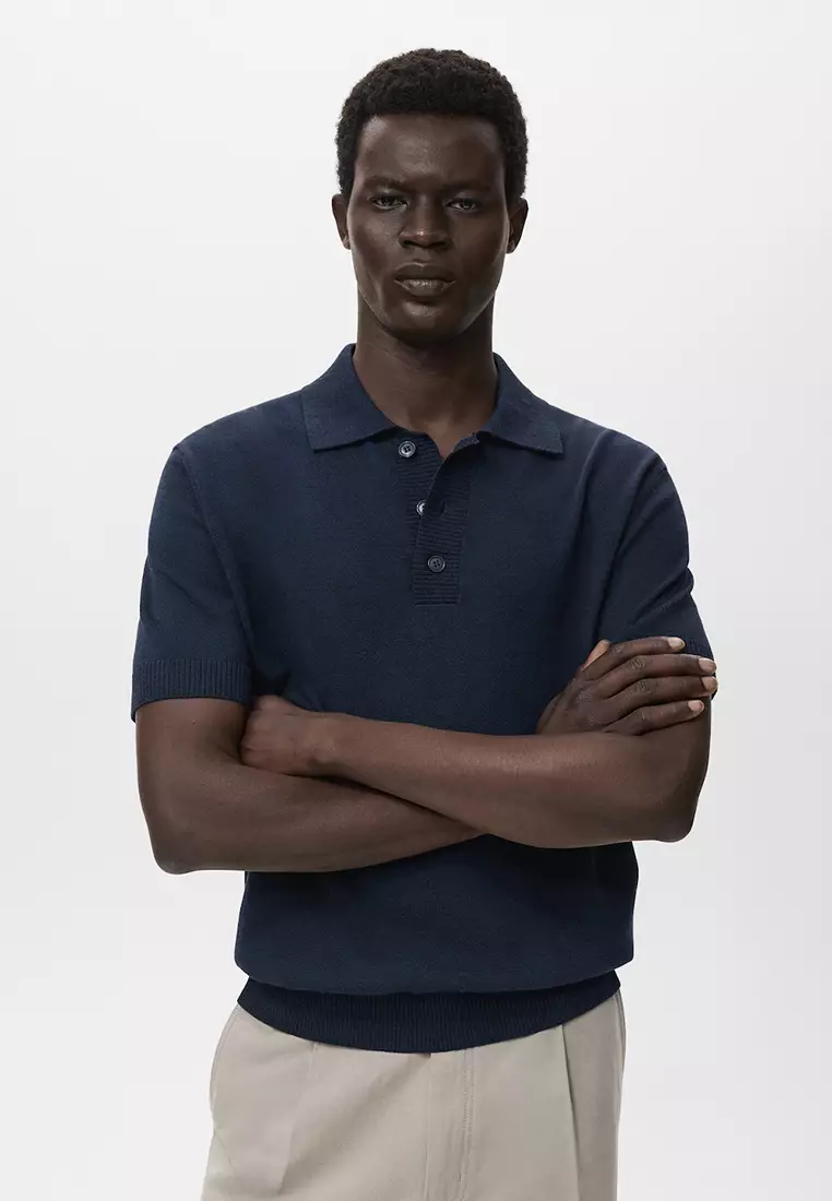 Jual MANGO Man Cotton Knitted Polo Shirt Original 2025 ZALORA