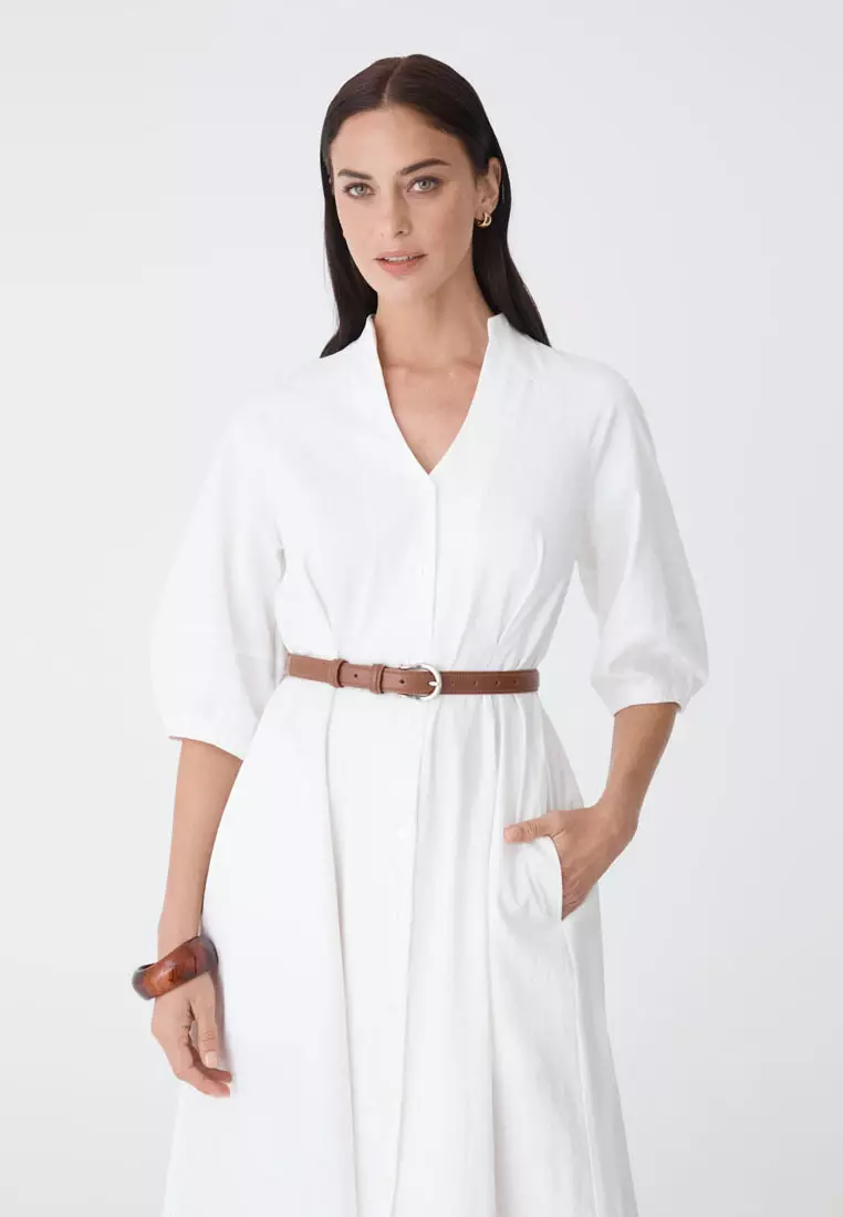 Lyn Lantern Sleeve Shirt Dress