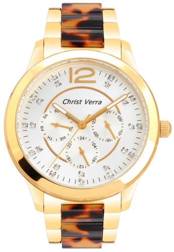 Christ Verra Fashion Men's Watch CV 67168G-12 SLV/IPG Silver Gold Leopard Stainless Steel