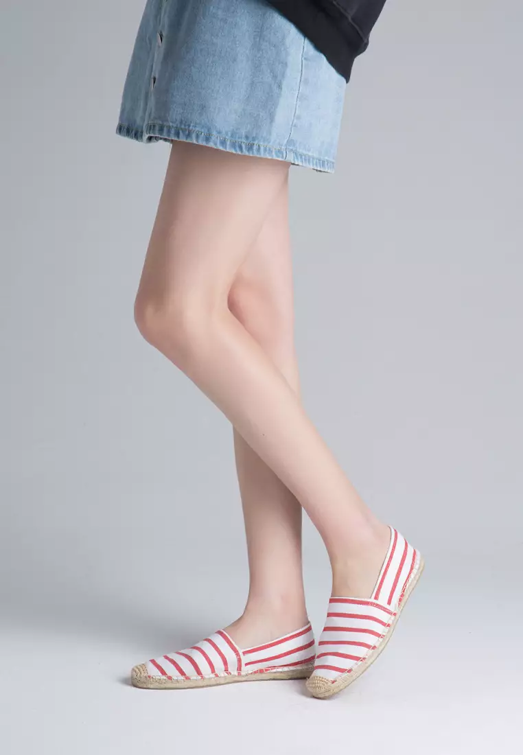 Contrast Stripes Canvas Espadrilles HB3119
