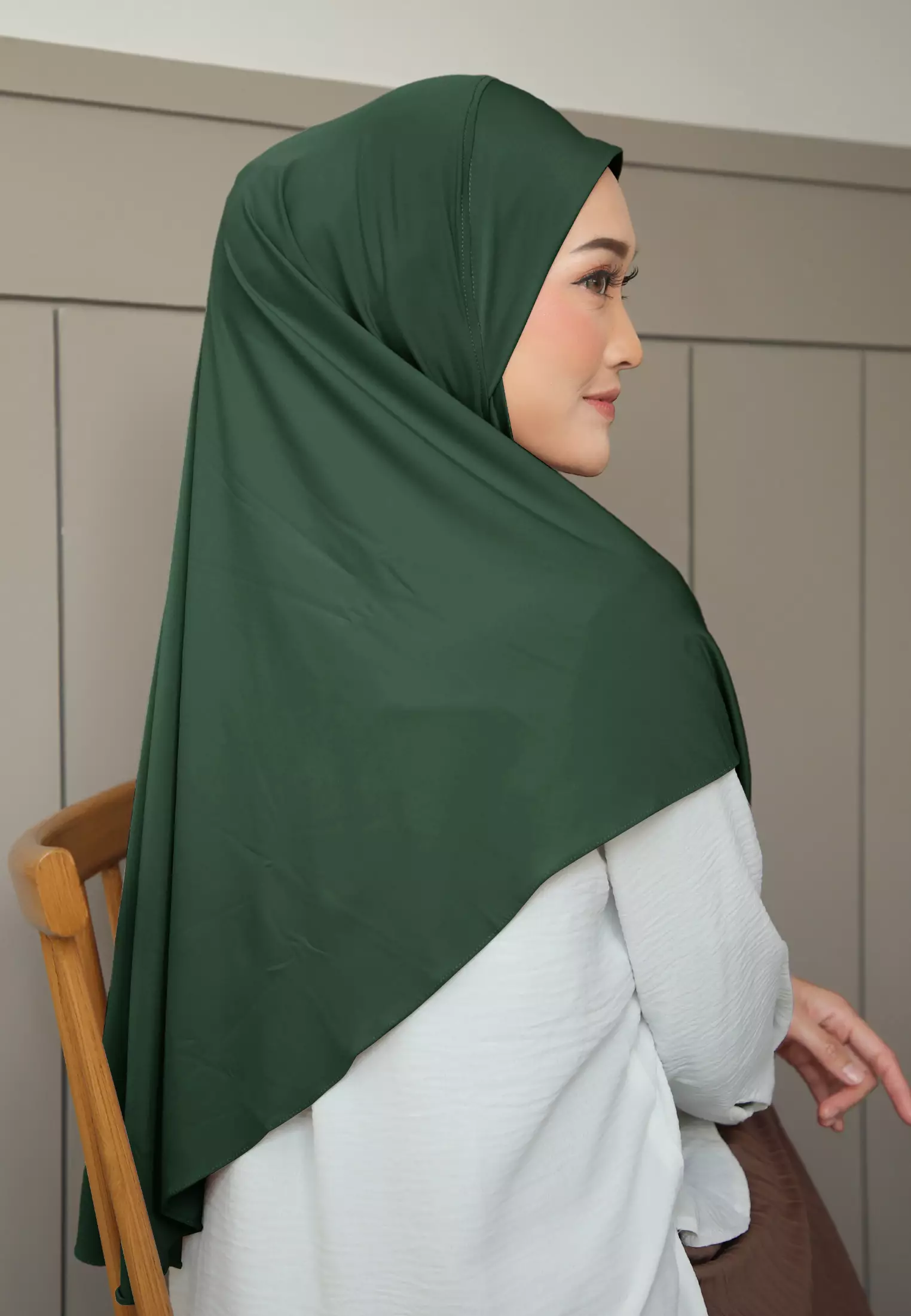 Cotton Bee - Ovel Shawl | Hijab Instan | Pashmina - Dark Green