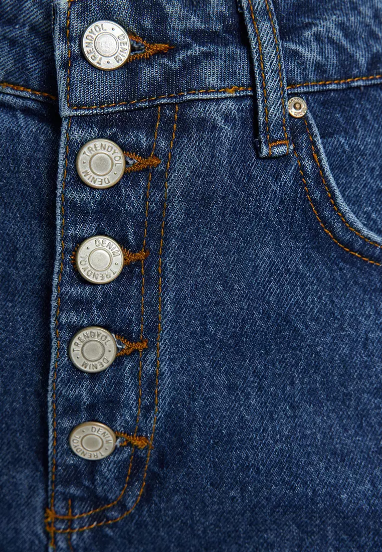 Buy Trendyol High Waist Mom Jeans With Buttons In The Front 2025