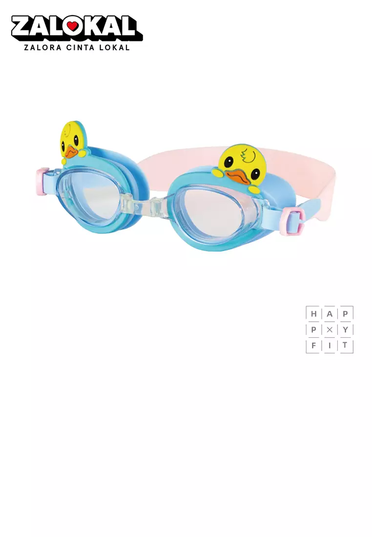 HAPPYFIT GOGGLES SWIM JR2AF JUNIOR / Kacamata Renang Anak - Duck (Blue)