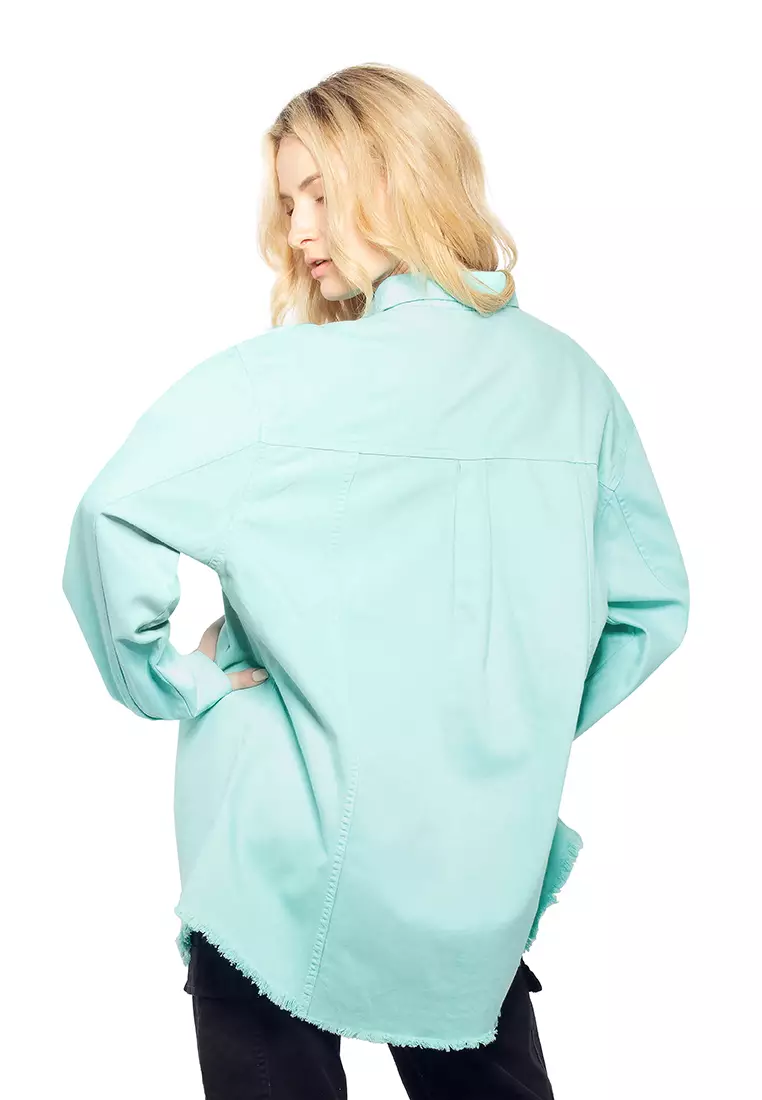 Mint Oversized Long Sleeve Shacket