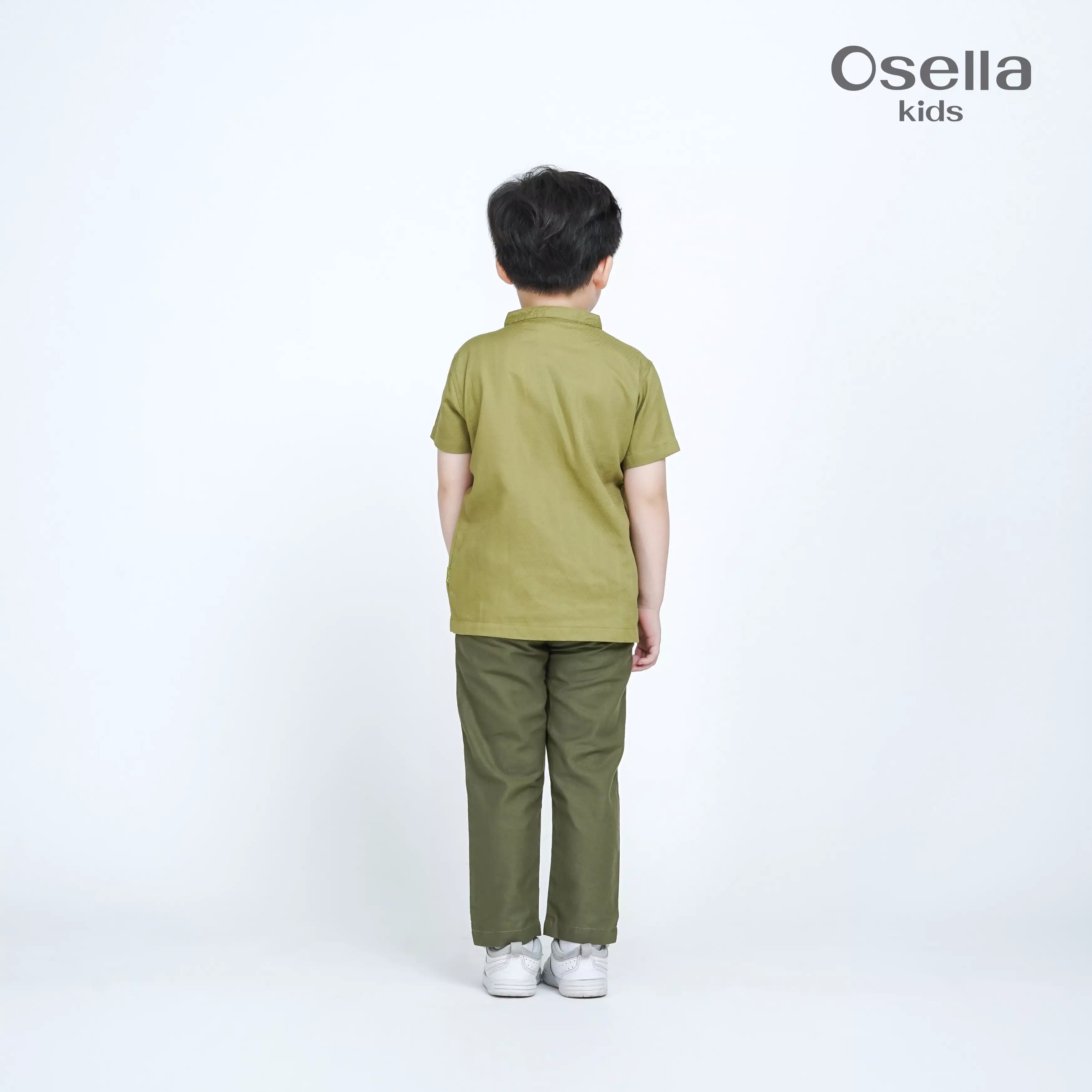 Osella Kids Koko Embroidered Koko Shirt And Pants Set 323Y660272 | Setelan Lebaran Anak Laki Laki