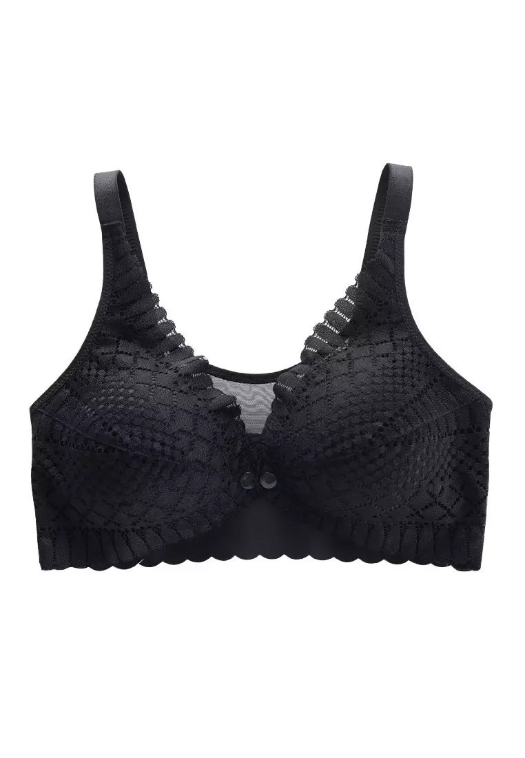 Tutti Rouge Maternity Olivia spot mesh and lace mix nursing bra with butterfly  lace back detail in black - ShopStyle