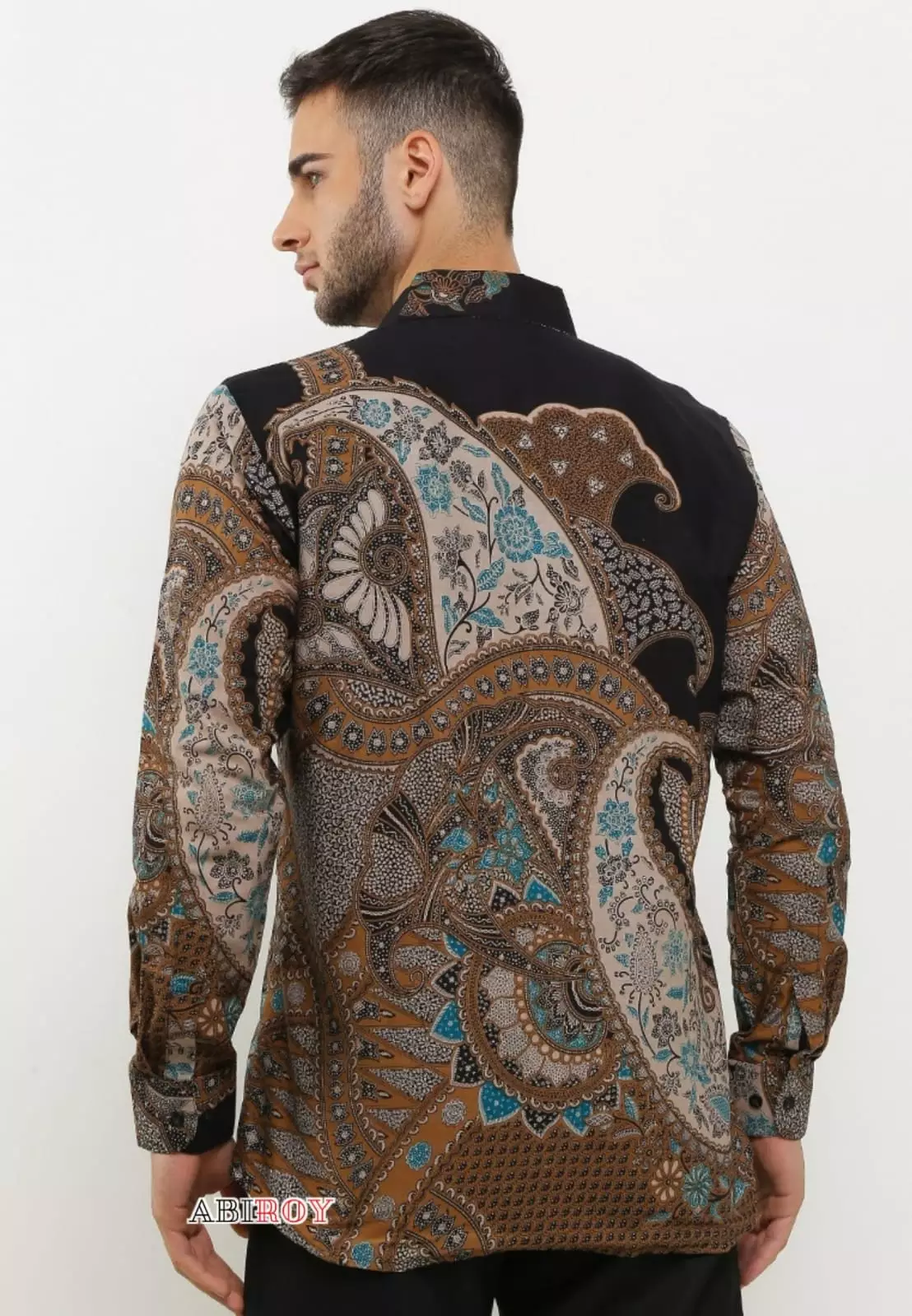 Kemeja Batik Pria Premium Slimfit Elegant Modern Lengan Panjang Bimasatya Item