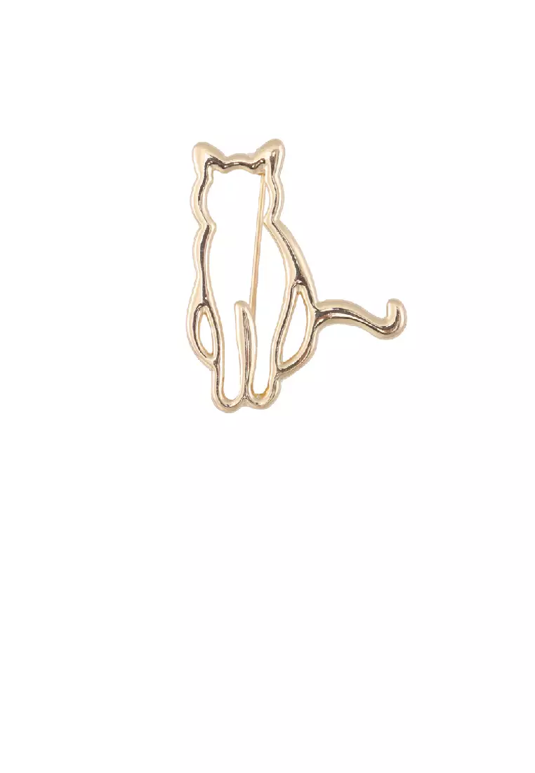 Gold cat brooch online